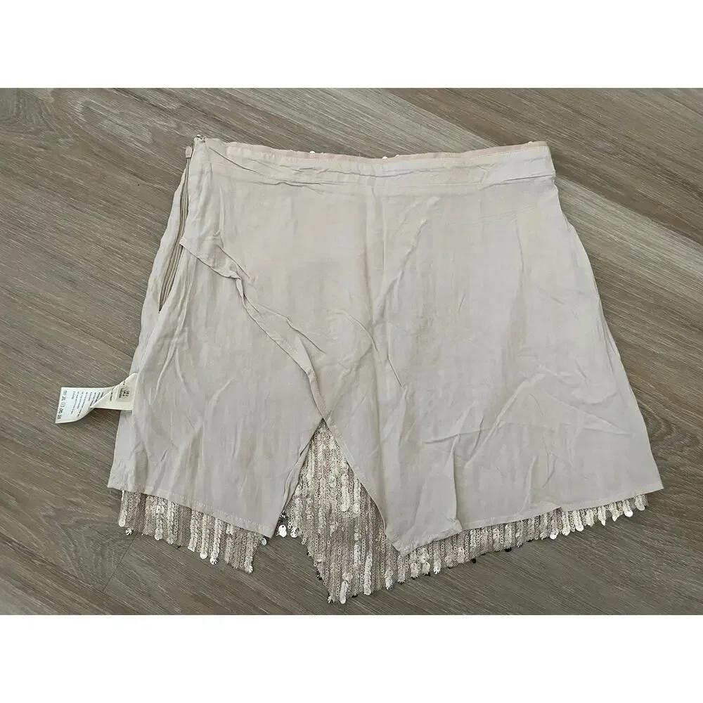 Free People | Faux Wrap Sequin Mini Skirt size 2